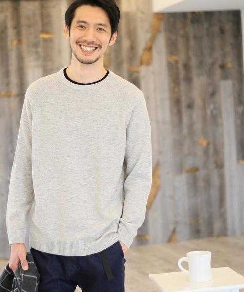 coen（コーエン）の「【手洗い可】ラムウールブレンドウォッシャブルクルーネックニット（ニット/セーター・メンズ・ブラック/グレー/イエロー/ワイン・SMALL/MEDIUM/LARGE/X-LARGE）」の3枚目の写真