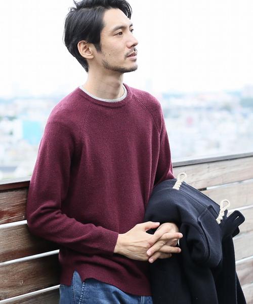 coen（コーエン）の「【手洗い可】ラムウールブレンドウォッシャブルクルーネックニット（ニット/セーター・メンズ・ブラック/グレー/イエロー/ワイン・SMALL/MEDIUM/LARGE/X-LARGE）」の4枚目の写真