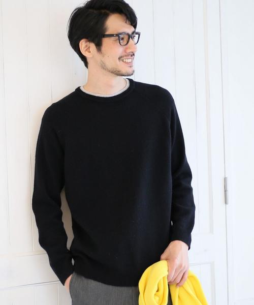 coen（コーエン）の「【手洗い可】ラムウールブレンドウォッシャブルクルーネックニット（ニット/セーター・メンズ・ブラック/グレー/イエロー/ワイン・SMALL/MEDIUM/LARGE/X-LARGE）」の2枚目の写真