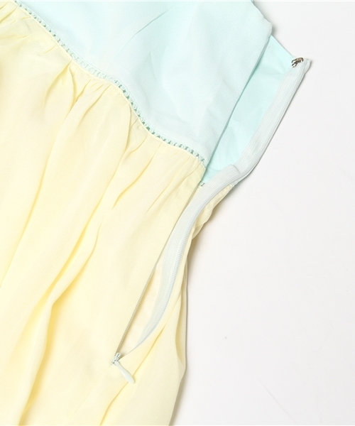 Kastane（カスタネ）の「バイカラーハシゴレースOP（ワンピース・レディース・ライトグリーン/ピンクベージュ/ブルー/ベージュ・FREE）」の7枚目の写真