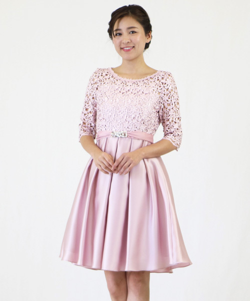 レース切り替えフレアワンピース 結婚式ワンピース お呼ばれパーティードレス ドレス Kana カナ のファッション ドレス ワンピース ドレス