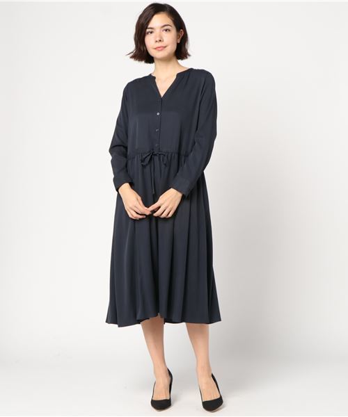 N.（N. Natural Beauty Basic）（エヌエヌナチュラルビューティーベーシック）の「ピーチノーカラーワンピース（ワンピース・レディース・グレー/ピンク/ネイビー/グリーン・MEDIUM）」の9枚目の写真