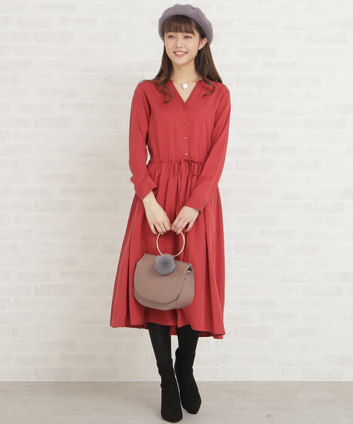 N.（N. Natural Beauty Basic）（エヌエヌナチュラルビューティーベーシック）の「ピーチノーカラーワンピース（ワンピース・レディース・グレー/ピンク/ネイビー/グリーン・MEDIUM）」の6枚目の写真