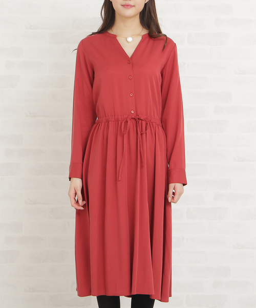 N.（N. Natural Beauty Basic）（エヌエヌナチュラルビューティーベーシック）の「ピーチノーカラーワンピース（ワンピース・レディース・グレー/ピンク/ネイビー/グリーン・MEDIUM）」の10枚目の写真