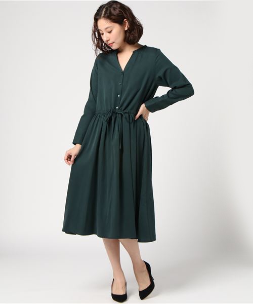 N.（N. Natural Beauty Basic）（エヌエヌナチュラルビューティーベーシック）の「ピーチノーカラーワンピース（ワンピース・レディース・グレー/ピンク/ネイビー/グリーン・MEDIUM）」の7枚目の写真