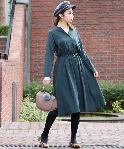 N.（N. Natural Beauty Basic）（エヌエヌナチュラルビューティーベーシック）の「ピーチノーカラーワンピース（ワンピース・レディース・グレー/ピンク/ネイビー/グリーン・MEDIUM）」の11枚目の写真