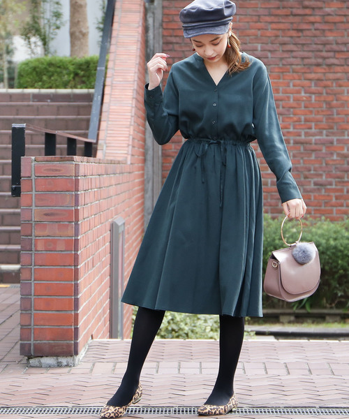 N.（N. Natural Beauty Basic）（エヌエヌナチュラルビューティーベーシック）の「ピーチノーカラーワンピース（ワンピース・レディース・グレー/ピンク/ネイビー/グリーン・MEDIUM）」の18枚目の写真