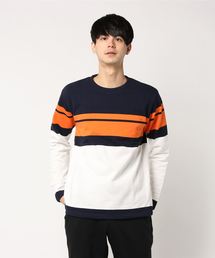 ikka | パネルボーダー裏毛プルオーバー(Tシャツ/カットソー)
