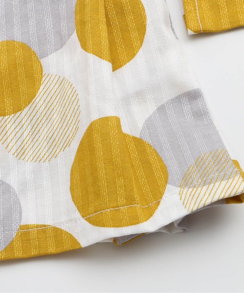 apres les cours（アプレレクール）の「ランダムドット柄浴衣セット（浴衣・キッズ・ネイビー/マスタード・100/110/120/130/140）」の8枚目の写真