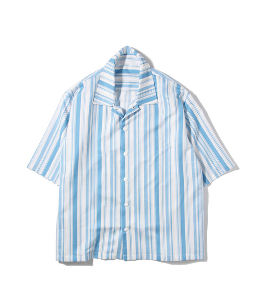 Luv maison(ラブメゾン)の「S Luv ストライプシャツ(シャツ/ブラウス・メンズ・ブルー/オレンジ・M/L/XL)」の1枚目の写真