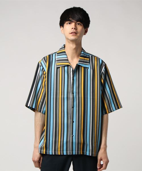 Luv maison(ラブメゾン)の「S Luv ストライプシャツ(シャツ/ブラウス・メンズ・ブルー/オレンジ・M/L/XL)」の8枚目の写真