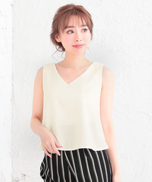 Ninarobe | ショート丈ノースリーブVネックカットソー(Tシャツ/カットソー)