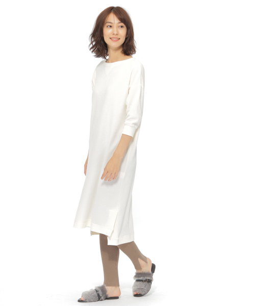 LAKOLE（ラコレ）の「【マシーンウォッシャブル】12Gニットリブレギンス / LAKOLE（レギンス/スパッツ・レディース・アイボリー/ブラック/ベージュ・SMALL/MEDIUM）」の4枚目の写真