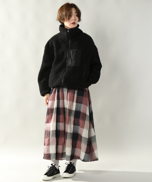 notch.（ノッチ）の「ボアハイネックブルゾン（ブルゾン・レディース・ホワイト/ブラック/ベージュ/レッド/パープル・M）」の20枚目の写真