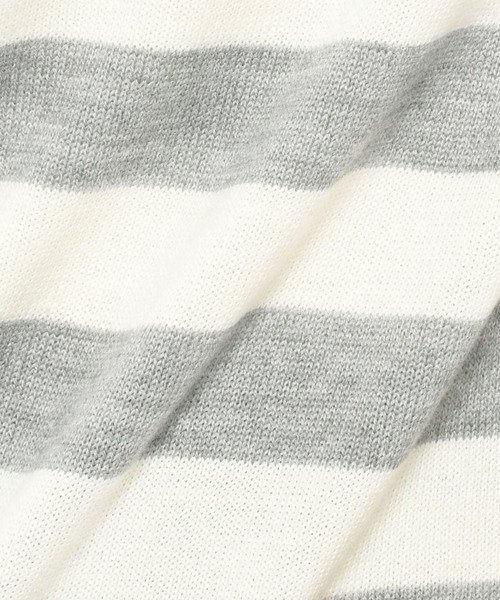 Petit Honfleur（プチオンフルール）の「太ボーダーボタン使いプルオーバー（ニット/セーター・レディース・ホワイト/グレー/ネイビー・M size/L size）」の16枚目の写真