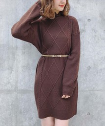 one after another NICE CLAUP | 【WEB STORE限定】フリル襟ケーブルニットワンピ(ワンピース)