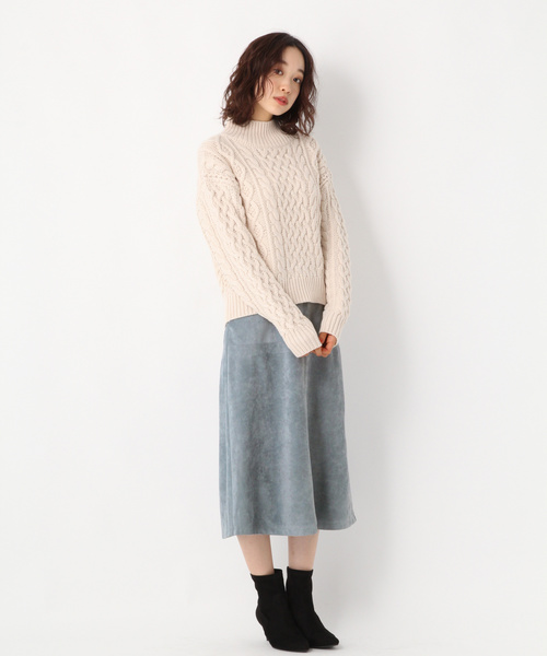 A part by（アパートバイ）の「３GANWケーブルタートル 823149（ニット/セーター・レディース・ブラック/ベージュ/オフホワイト/カーキ・FREE）」の11枚目の写真