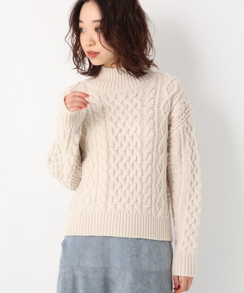 A part by（アパートバイ）の「３GANWケーブルタートル 823149（ニット/セーター・レディース・ブラック/ベージュ/オフホワイト/カーキ・FREE）」の12枚目の写真