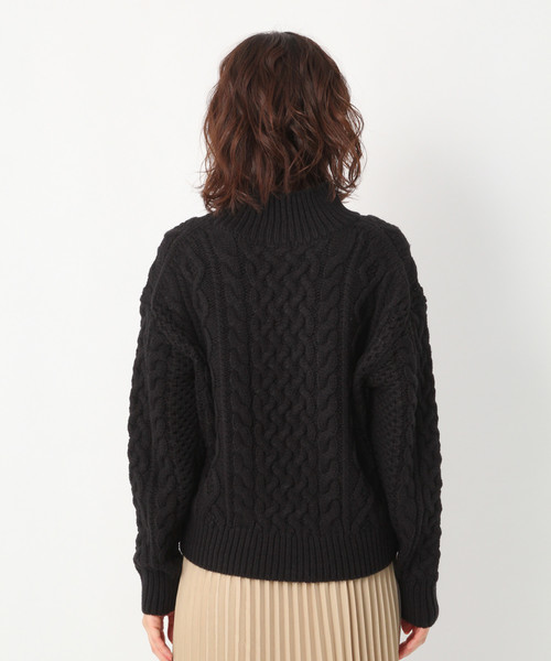 A part by（アパートバイ）の「３GANWケーブルタートル 823149（ニット/セーター・レディース・ブラック/ベージュ/オフホワイト/カーキ・FREE）」の18枚目の写真