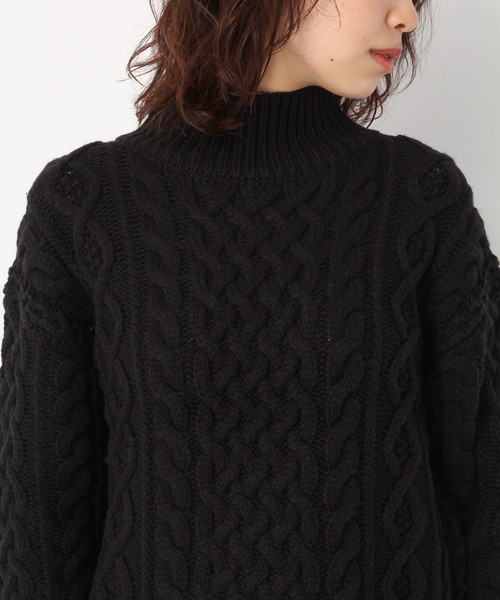 A part by（アパートバイ）の「３GANWケーブルタートル 823149（ニット/セーター・レディース・ブラック/ベージュ/オフホワイト/カーキ・FREE）」の19枚目の写真