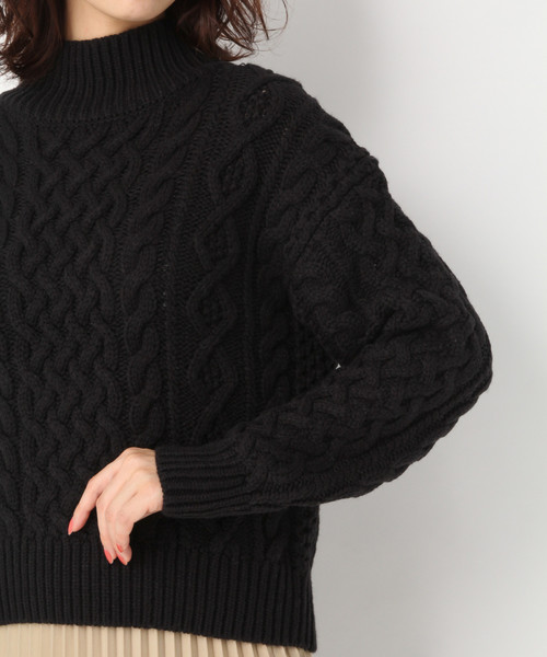 A part by（アパートバイ）の「３GANWケーブルタートル 823149（ニット/セーター・レディース・ブラック/ベージュ/オフホワイト/カーキ・FREE）」の20枚目の写真