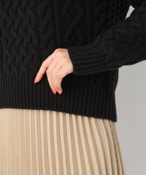 A part by（アパートバイ）の「３GANWケーブルタートル 823149（ニット/セーター・レディース・ブラック/ベージュ/オフホワイト/カーキ・FREE）」の21枚目の写真
