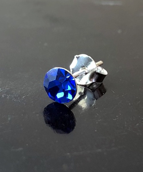 ANCHOR（アンカー）の「シングルカットストーンピアス（ピアス（片耳用）・メンズ・ブラック/クリア/ブルー/グリーン/レッド/パープル/カリビアンブルー・FREE）」の4枚目の写真