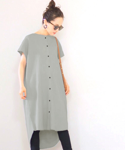 KOBE LETTUCE(コウベレタス)の「サーマルヘンリーネック2WAYワンピース【WEARISTA田中亜希子さん×KOBE LETTUCEコラボ】(ワンピース・レディース・チャコールグレー/アイボリー/モカ/ブルー系その他/ブルー系その他2/グレー系その他/ホワイト系その他/ブラウン系その他・FREE)」の8枚目の写真