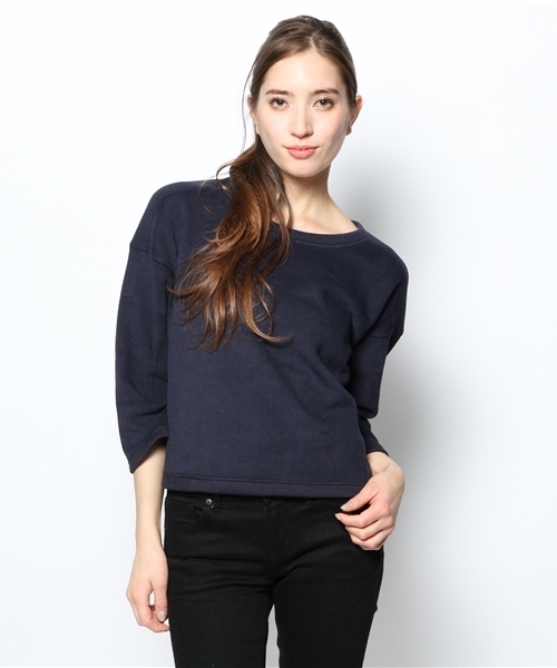 DouDou（ドゥドゥ）の「エルボーパッチTOPS（Tシャツ/カットソー・レディース・ホワイト/ライトグレー/ネイビー・FREE）」の3枚目の写真