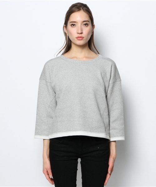 DouDou（ドゥドゥ）の「エルボーパッチTOPS（Tシャツ/カットソー・レディース・ホワイト/ライトグレー/ネイビー・FREE）」の5枚目の写真