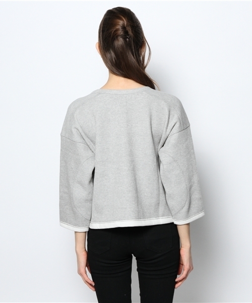 DouDou（ドゥドゥ）の「エルボーパッチTOPS（Tシャツ/カットソー・レディース・ホワイト/ライトグレー/ネイビー・FREE）」の9枚目の写真