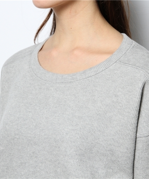 DouDou（ドゥドゥ）の「エルボーパッチTOPS（Tシャツ/カットソー・レディース・ホワイト/ライトグレー/ネイビー・FREE）」の8枚目の写真