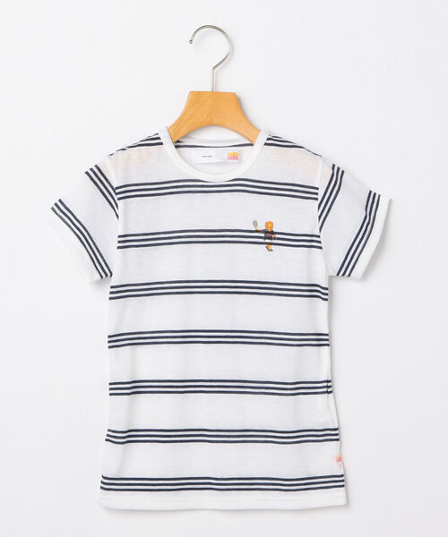 melple（メイプル）の「【SHIPS KIDS別注】melple:クールマックス アイコン TEE(100～160cm)（Tシャツ/カットソー・キッズ・ホワイト/ネイビー/マルチ・110/120/130/S/145/100）」の2枚目の写真