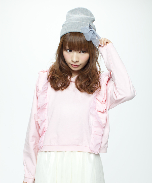 WEGO（ウィゴー）の「【Silent Siren×WEGO】リボン付きニットキャップ（ニットキャップ/ビーニー・レディース・ホワイト/杢グレー・FREE）」の4枚目の写真