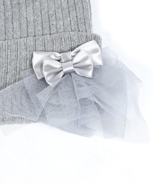 WEGO（ウィゴー）の「【Silent Siren×WEGO】リボン付きニットキャップ（ニットキャップ/ビーニー・レディース・ホワイト/杢グレー・FREE）」の7枚目の写真