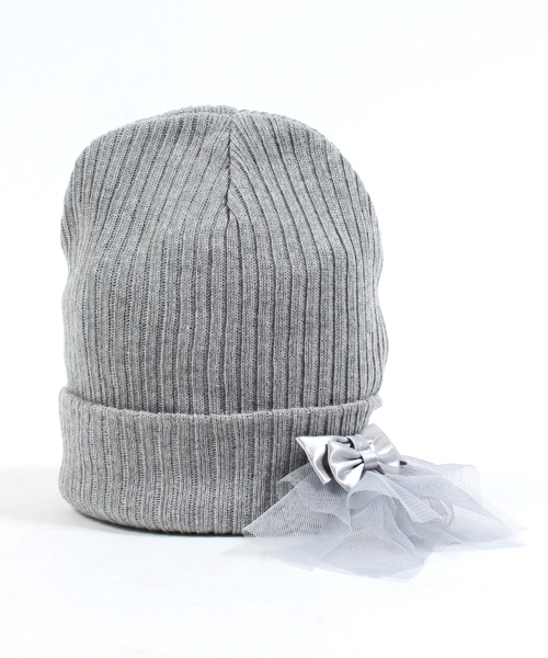 WEGO（ウィゴー）の「【Silent Siren×WEGO】リボン付きニットキャップ（ニットキャップ/ビーニー・レディース・ホワイト/杢グレー・FREE）」の5枚目の写真