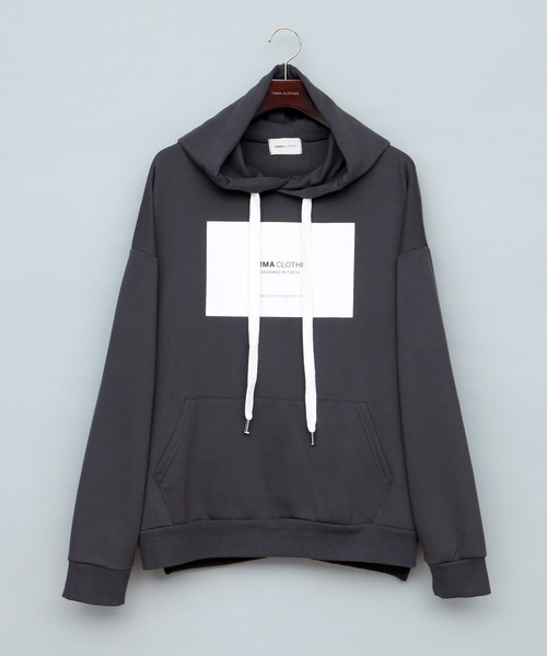 EMMA CLOTHES（エマクローズ）の「裏毛プルオーバーロゴパーカー(EMMA CLOTHES)（パーカー・メンズ・ブラック/オフホワイト/グレー系その他/チャコール/ライトベージュ・FREE）」の6枚目の写真