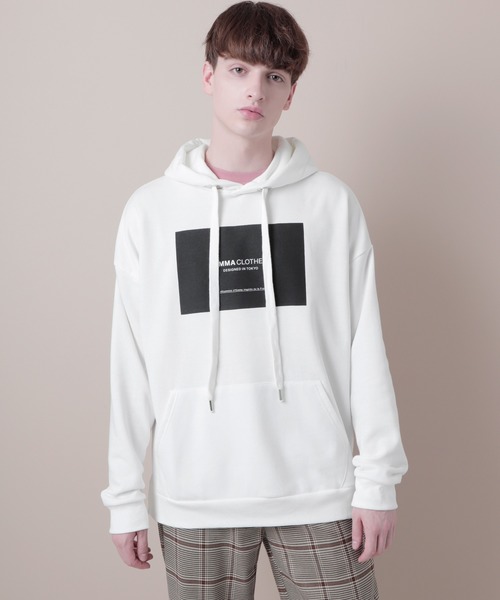 EMMA CLOTHES（エマクローズ）の「裏毛プルオーバーロゴパーカー(EMMA CLOTHES)（パーカー・メンズ・ブラック/オフホワイト/グレー系その他/チャコール/ライトベージュ・FREE）」の11枚目の写真