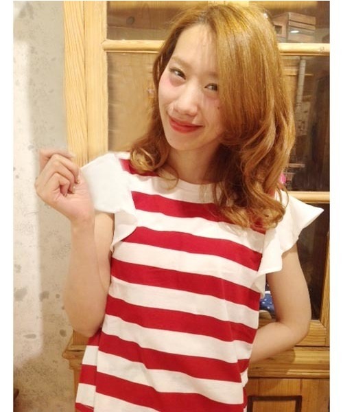 Chico（チコ）の「袖フリルT（Tシャツ/カットソー・レディース・グレー/ネイビー/ホワイト/レッド/ブラック・FREE）」の5枚目の写真