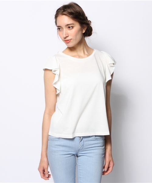 Chico（チコ）の「袖フリルT（Tシャツ/カットソー・レディース・グレー/ネイビー/ホワイト/レッド/ブラック・FREE）」の12枚目の写真