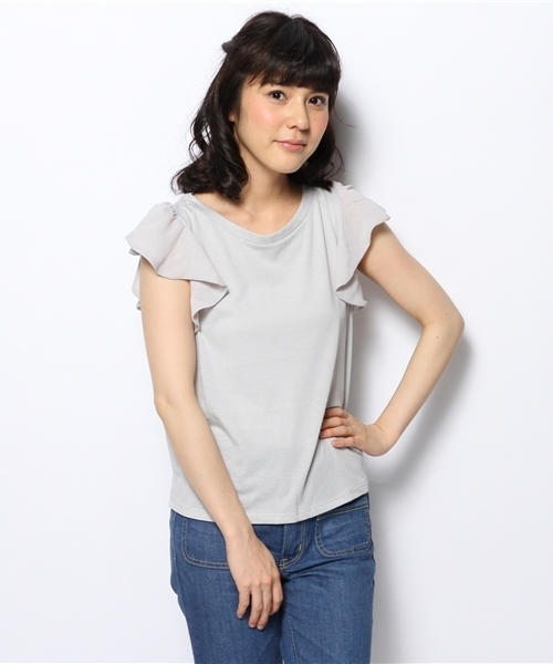 Chico（チコ）の「袖フリルT（Tシャツ/カットソー・レディース・グレー/ネイビー/ホワイト/レッド/ブラック・FREE）」の13枚目の写真