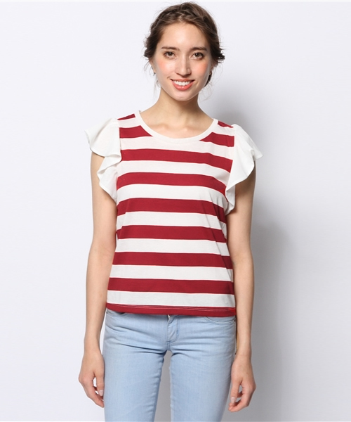 Chico（チコ）の「袖フリルT（Tシャツ/カットソー・レディース・グレー/ネイビー/ホワイト/レッド/ブラック・FREE）」の16枚目の写真