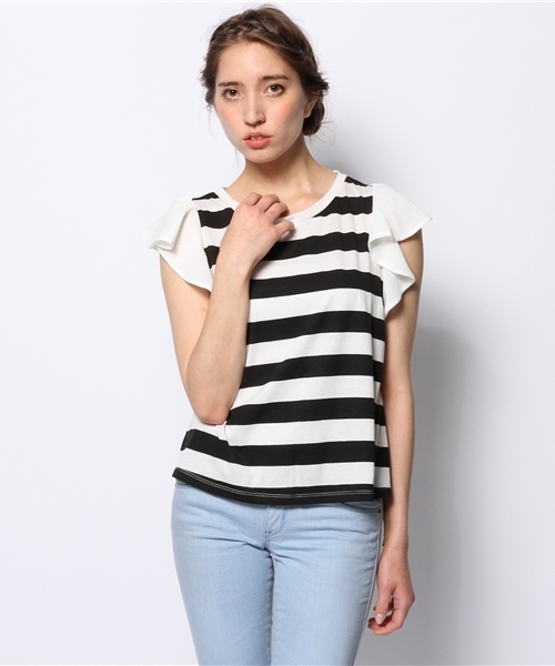 Chico（チコ）の「袖フリルT（Tシャツ/カットソー・レディース・グレー/ネイビー/ホワイト/レッド/ブラック・FREE）」の17枚目の写真