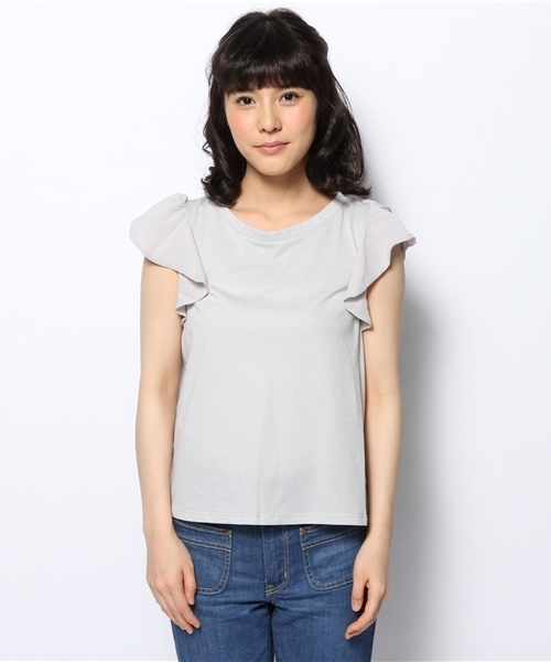Chico（チコ）の「袖フリルT（Tシャツ/カットソー・レディース・グレー/ネイビー/ホワイト/レッド/ブラック・FREE）」の8枚目の写真