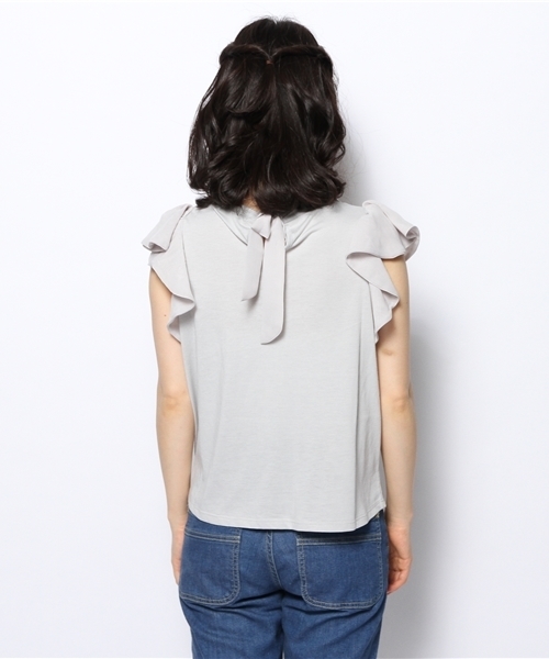 Chico（チコ）の「袖フリルT（Tシャツ/カットソー・レディース・グレー/ネイビー/ホワイト/レッド/ブラック・FREE）」の10枚目の写真
