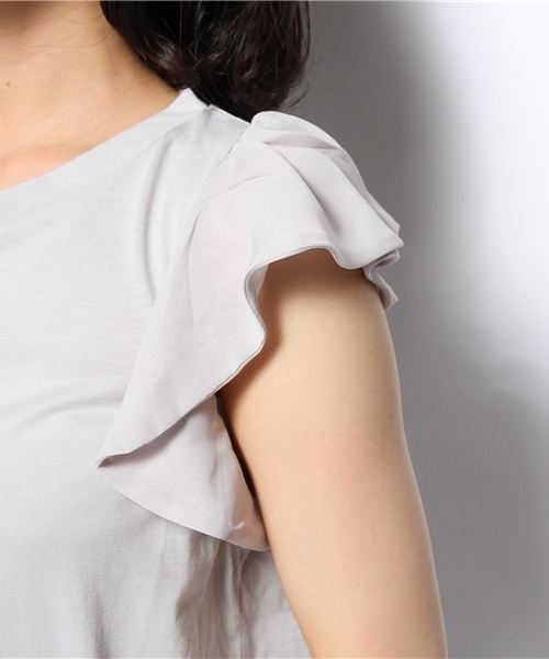 Chico（チコ）の「袖フリルT（Tシャツ/カットソー・レディース・グレー/ネイビー/ホワイト/レッド/ブラック・FREE）」の6枚目の写真