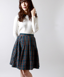 WEGO | WEGO/チェックミディ丈タックスカート(スカート)