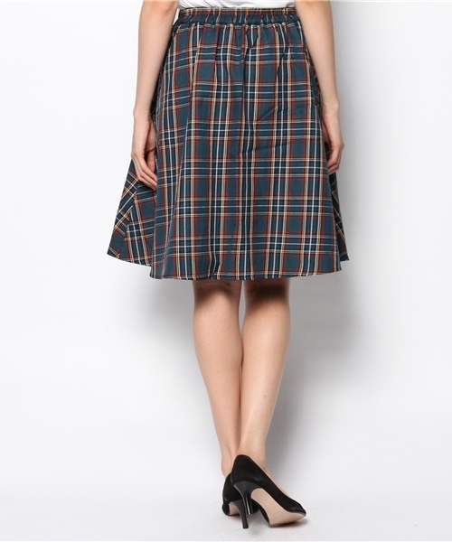 WEGO（ウィゴー）の「WEGO/チェックミディ丈タックスカート（スカート・レディース・グリーン/レッド/グレー/ブルー・FREE）」の11枚目の写真