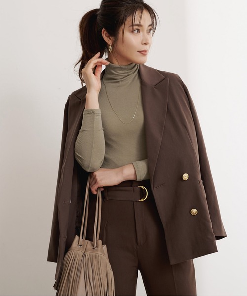 UR'S（ユアーズ）の「ﾍﾞｰｼｯｸﾀｰﾄﾙﾈｯｸﾌﾟﾙｵｰﾊﾞｰ（ニット/セーター・レディース・アイボリー/カーキ/ブラウン/ブラック・FREE）」の2枚目の写真