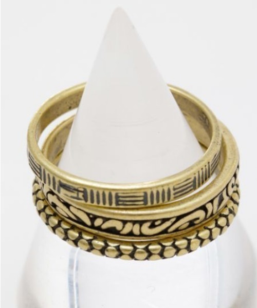 チャイハネ(チャイハネ)の「【チャイハネ】エスニックMEN'Sメタルリング3本セット(リング・メンズ・シルバー/ゴールド・FREE)」の5枚目の写真